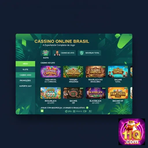 Ilustração de Explore os jogos online da 11q com slot games emocionantes