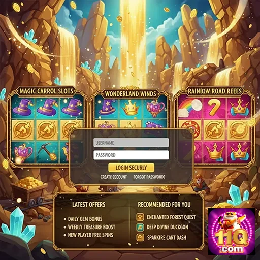 Ilustração de Explore os jogos online da 11q com slot games emocionantes